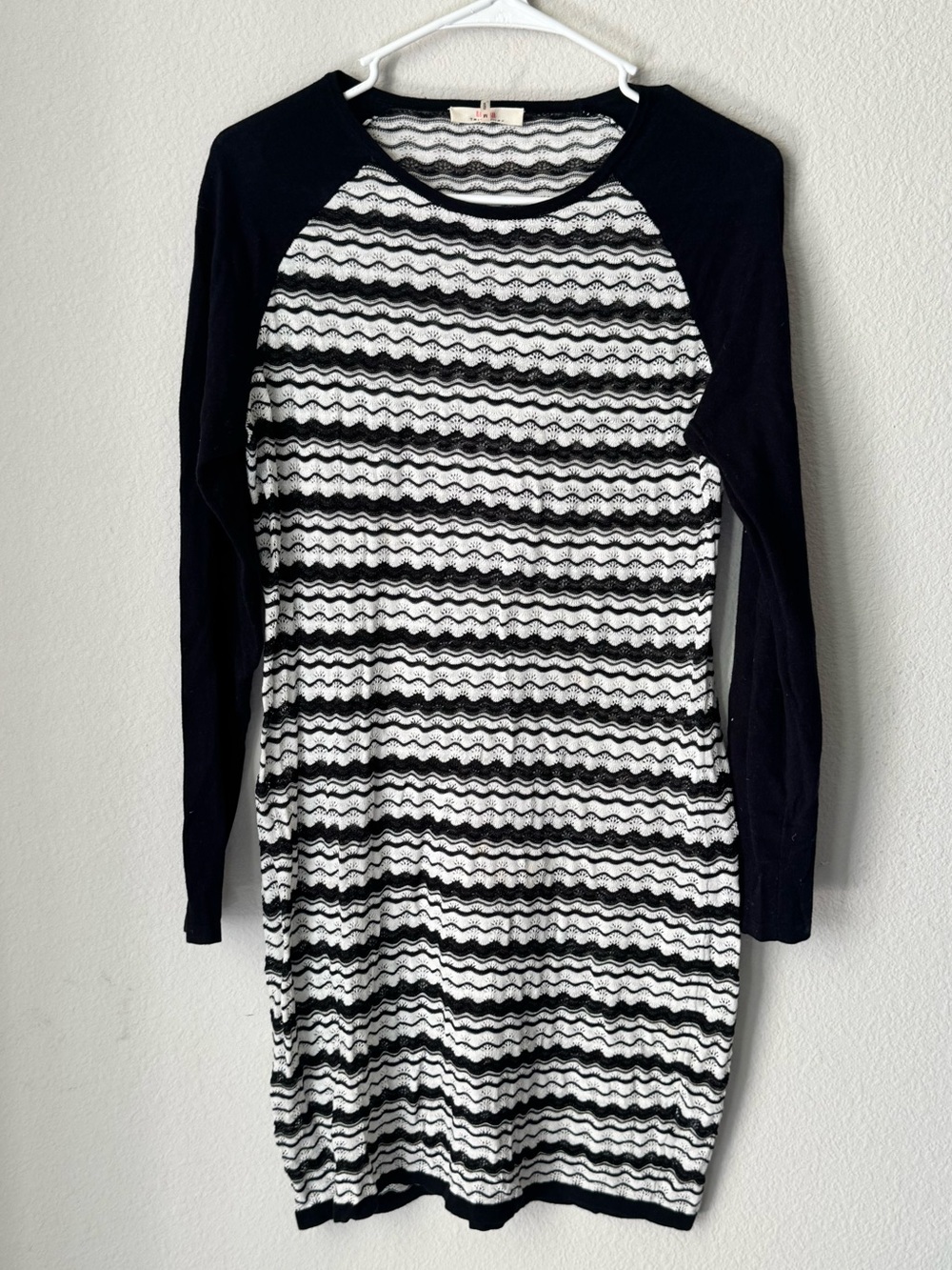 Trina Turk Black and White Striped Knit Top